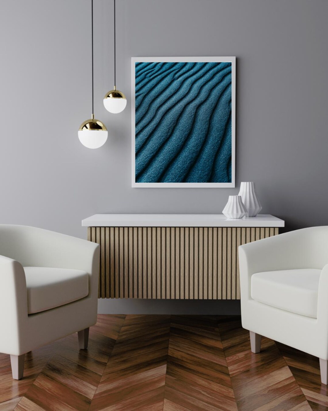 Abstract Waves Of Sand, Minimalist Ocean Inspired Art - Image 3