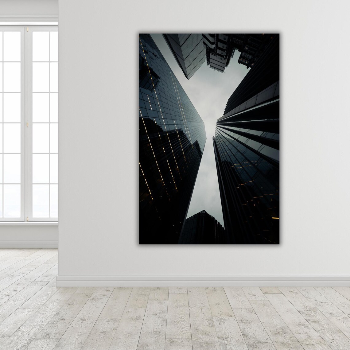 Modern Architectural Skyscraper Perspective, Futuristic Urban Skyline - Image 3