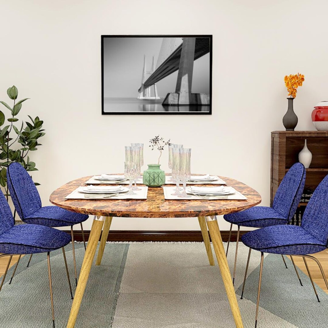 Architectural Elegance, Monochrome Bridge Minimalist Art Print - Image 5