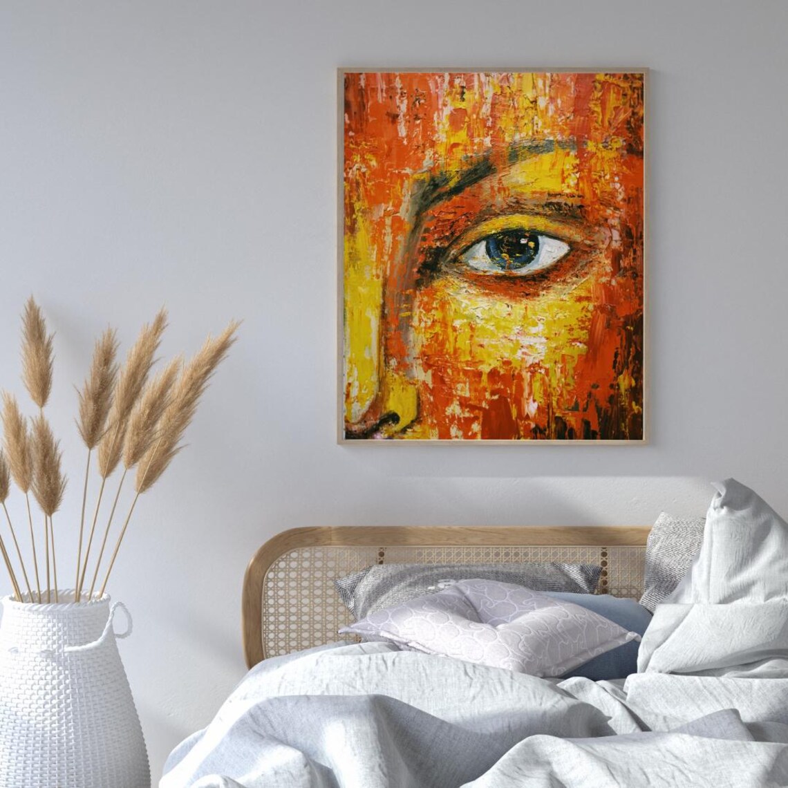 Fiery Gaze Abstract Painting, Bold Expressionism - Image 2