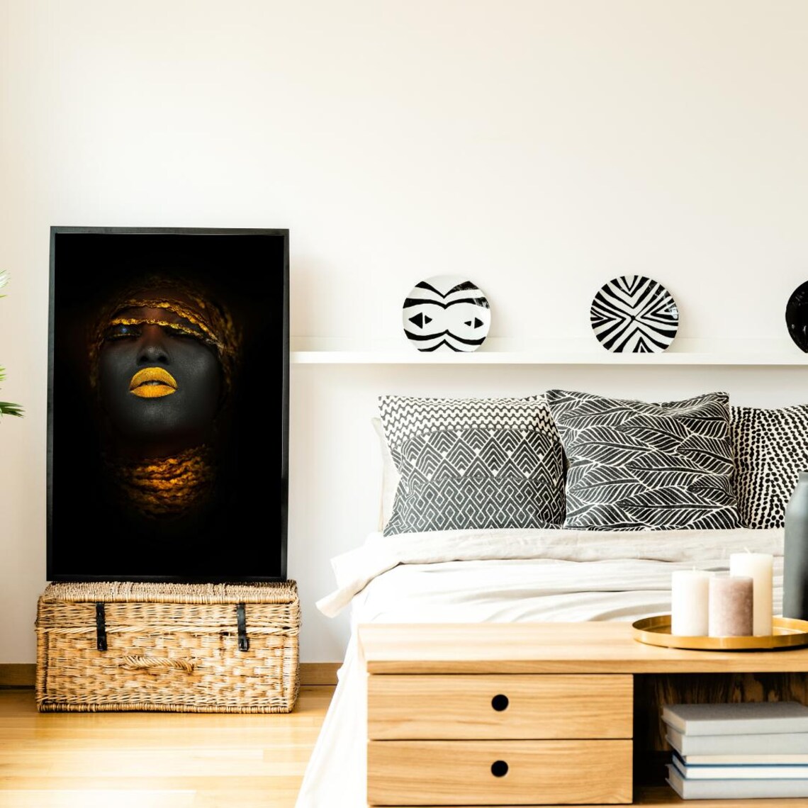 Golden Silence - Abstract Black And Gold Portrait - Image 5