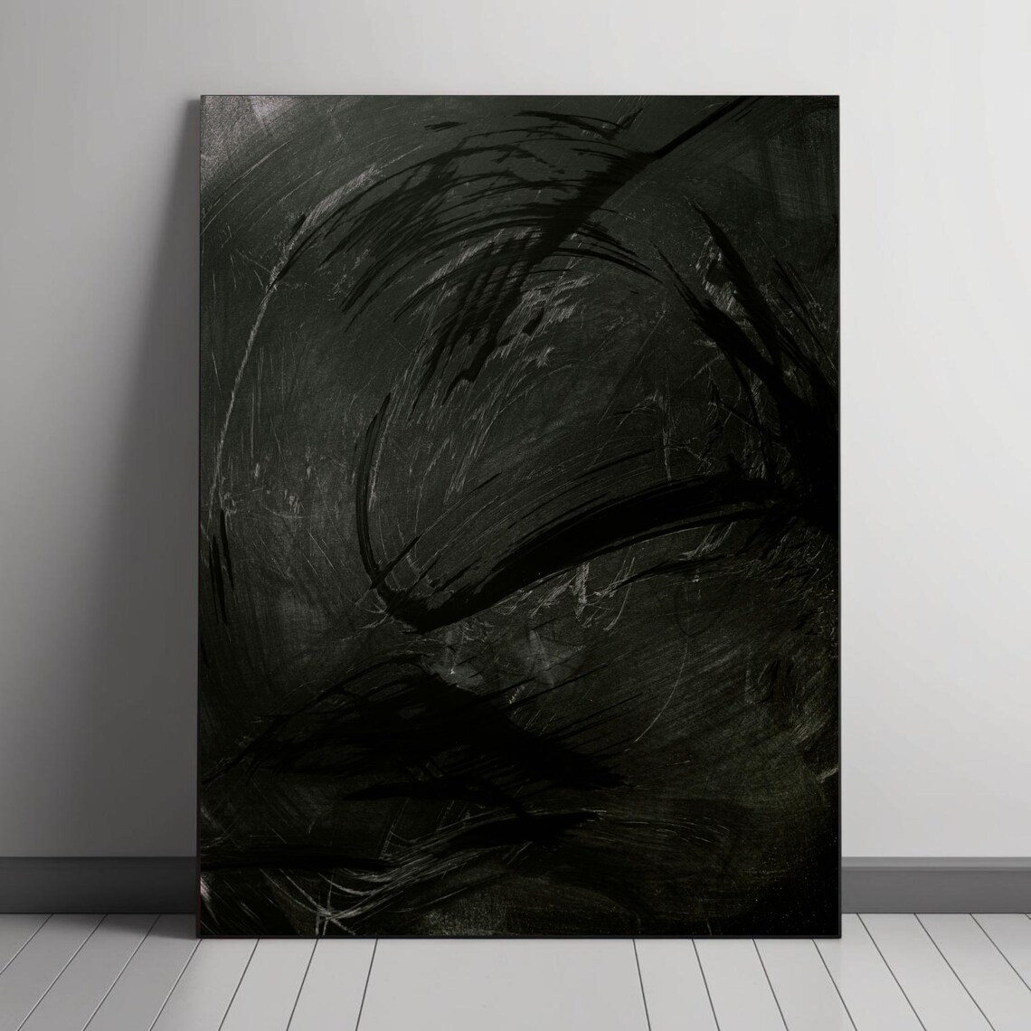 Dark Abstract Art, Moody Brushstroke Texture