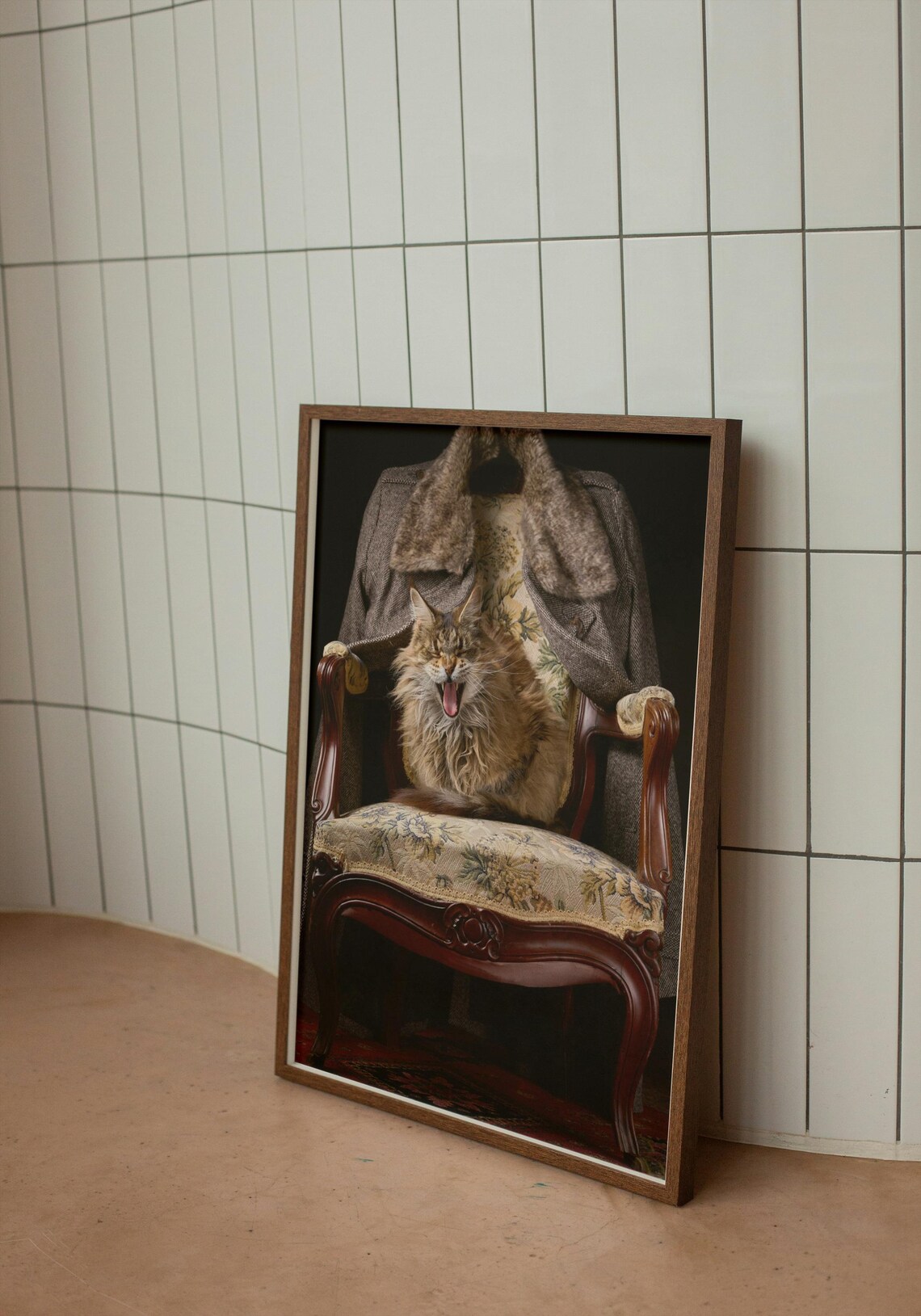 Regal Cat Portrait, Vintage Armchair Art Print - Image 2