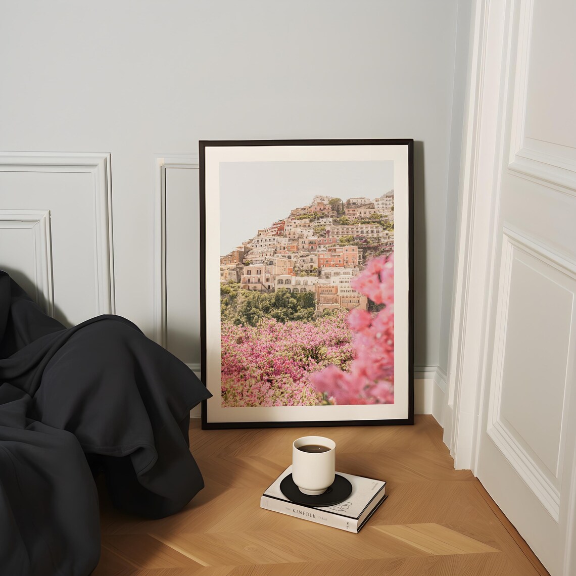 Pink Positano Amalfi Coast Italy Travel Photography Wall Art - Image 2
