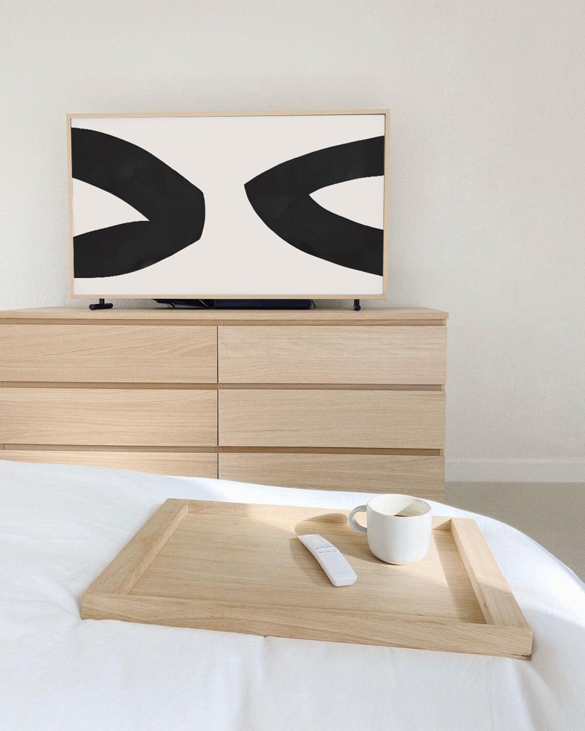 Minimalist Black Brushstroke Curves Monochrome Abstract Art Poster - Image 3