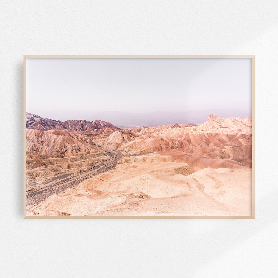 Death Valley Badlands Eroded Canyons in Warm Neutral Tones Poster