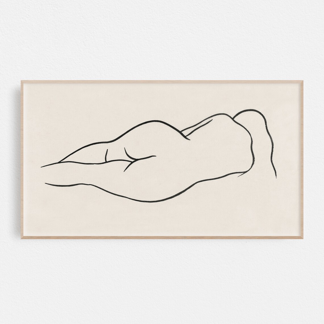 Reclining Figure Single Line Nude Drawing Minimalist Body Art Poster