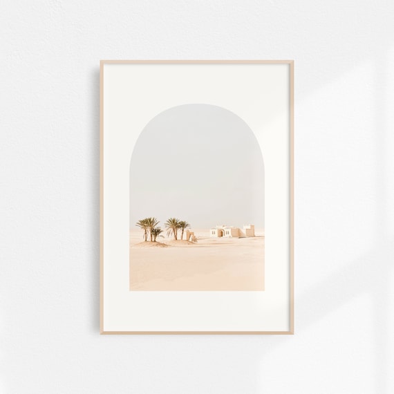Moroccan Art Neutral Desert Wall Art Boho Decor Marrakesh Print Desert Print Beige Blue Minimalist Desert Photography