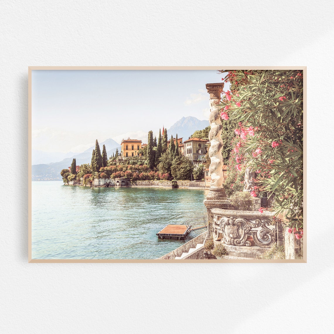 Lake Como Villa Monastero Terrace View Varenna Italy Travel Poster - Image 2