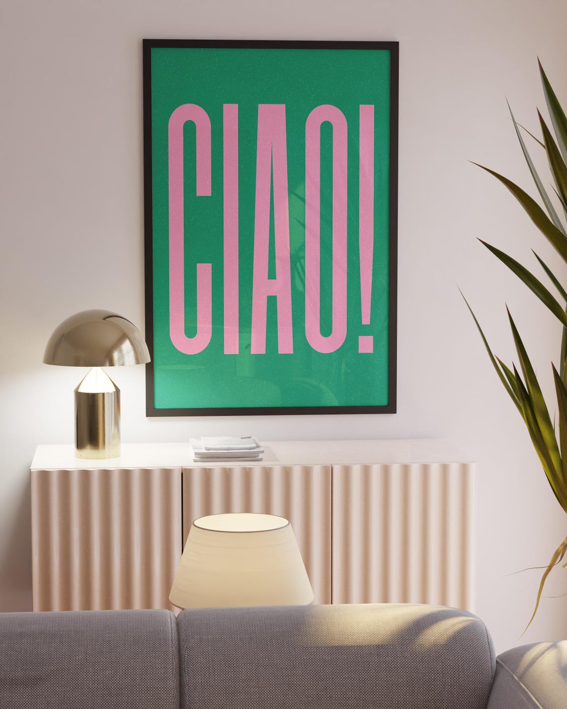 Ciao Bold Blush Typography Bright Red Statement Quote Poster - Image 5
