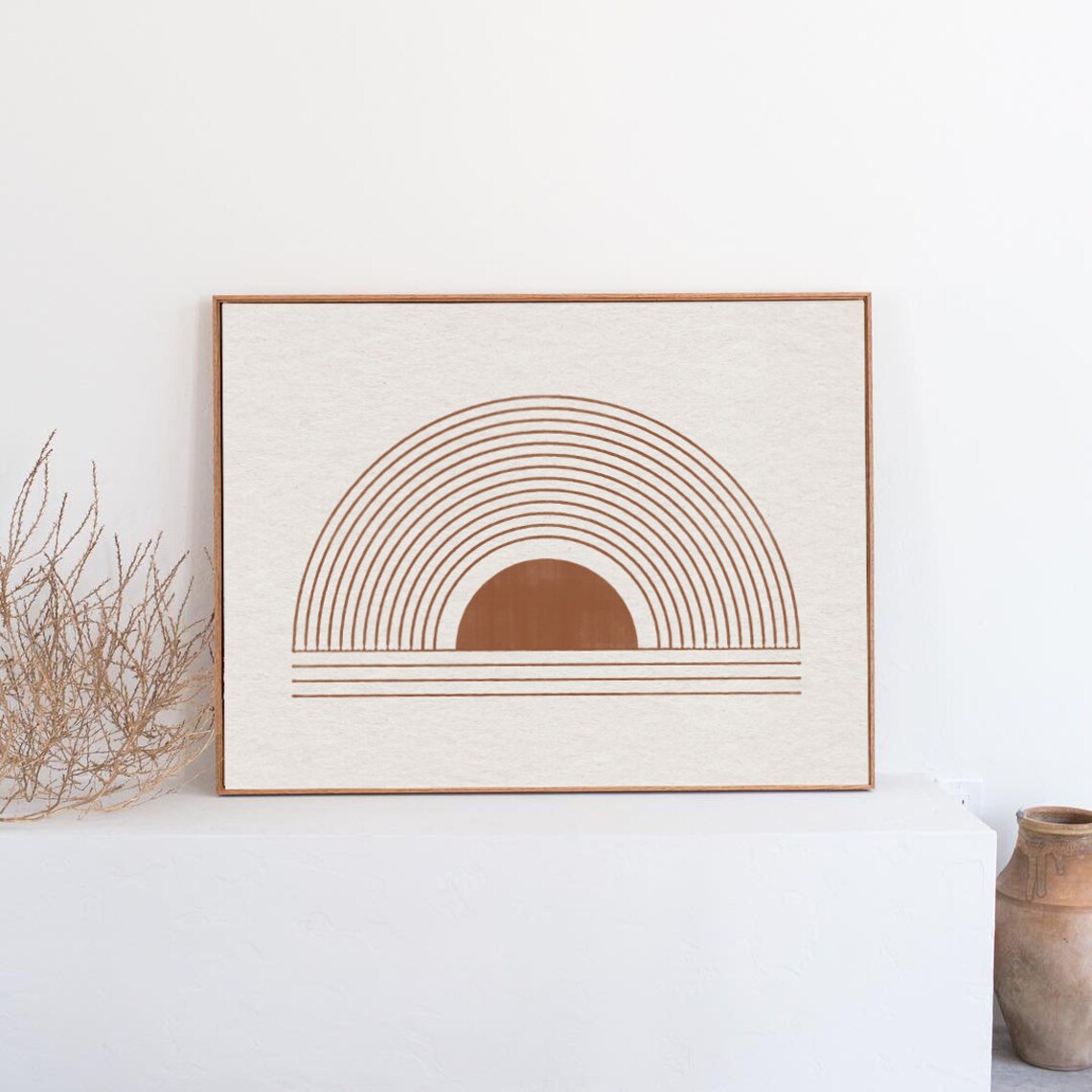 Sun Geometric Abstract Line Art Art Print - Image 2