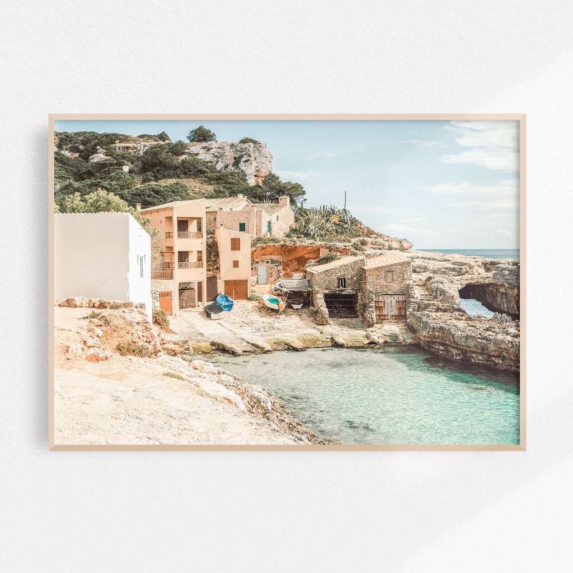Mallorca Cala Salmunia Fishing Village Turquoise Cove Poster