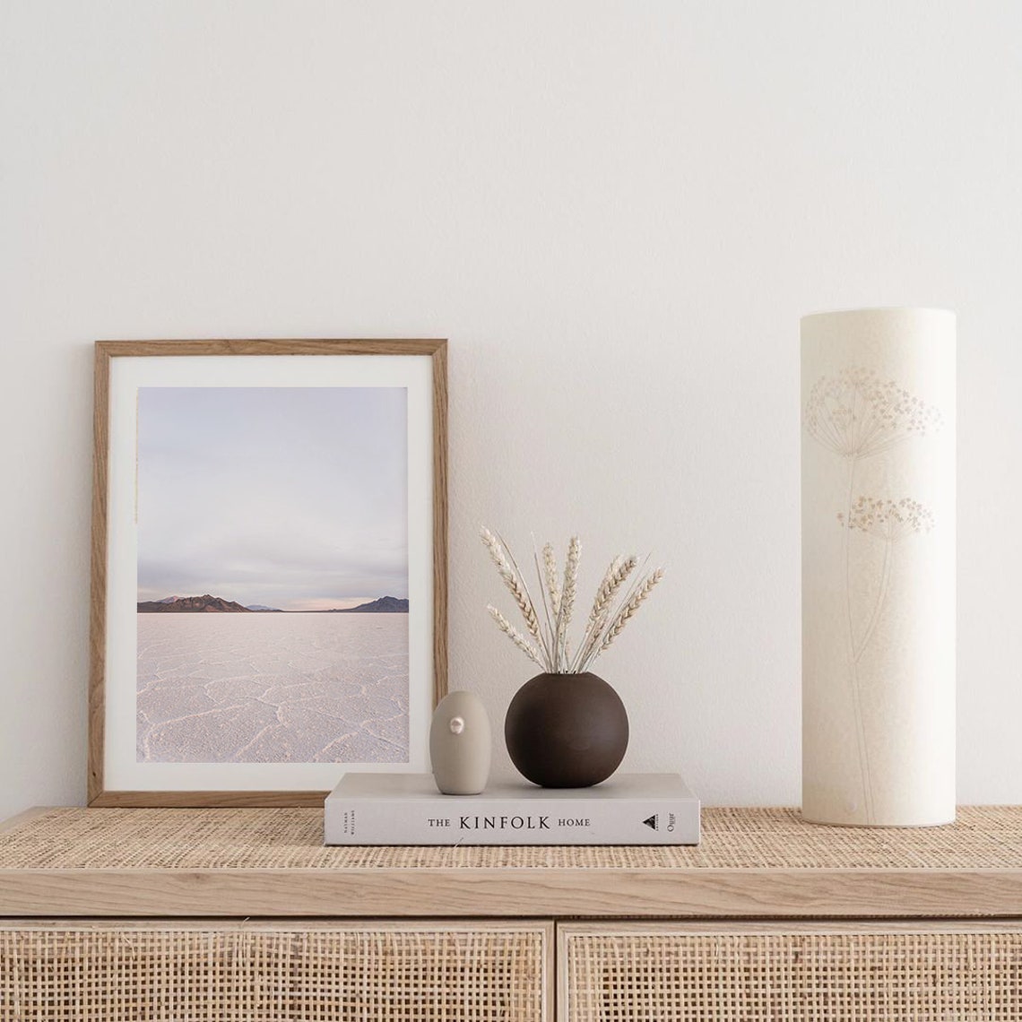 Salt Flats Stretching to Distant Mountains Minimalist Poster - Image 2
