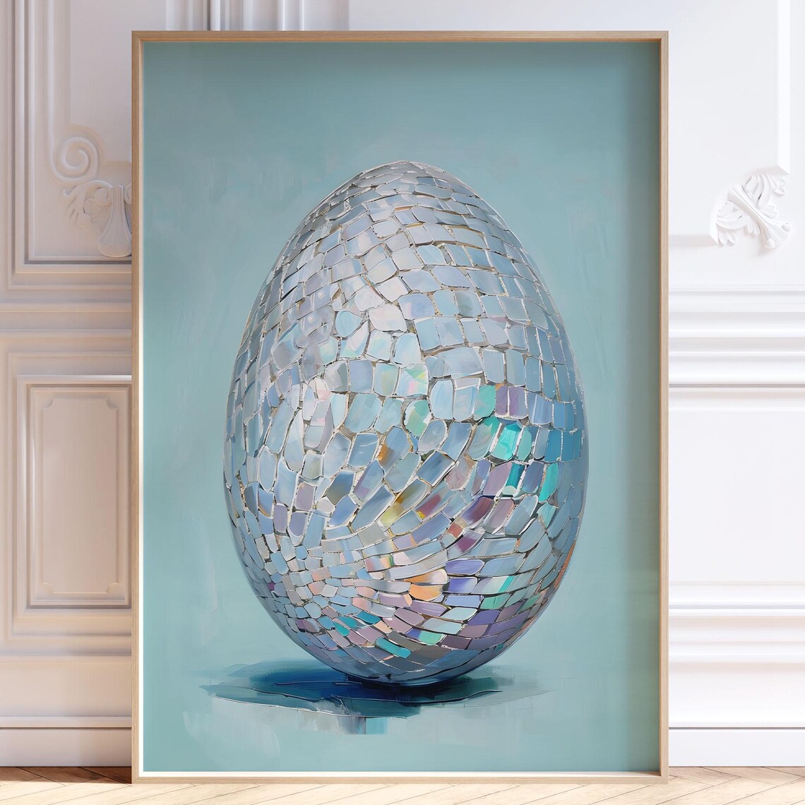 Funky Disco Easter Egg Art Print, Maximalist Decor