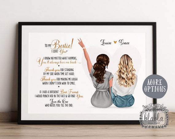 Best Friends Gift Best Friend Gift Best Friend Poster Friend Gift Friend Wall Art Birthday Gift Personalised Gift
