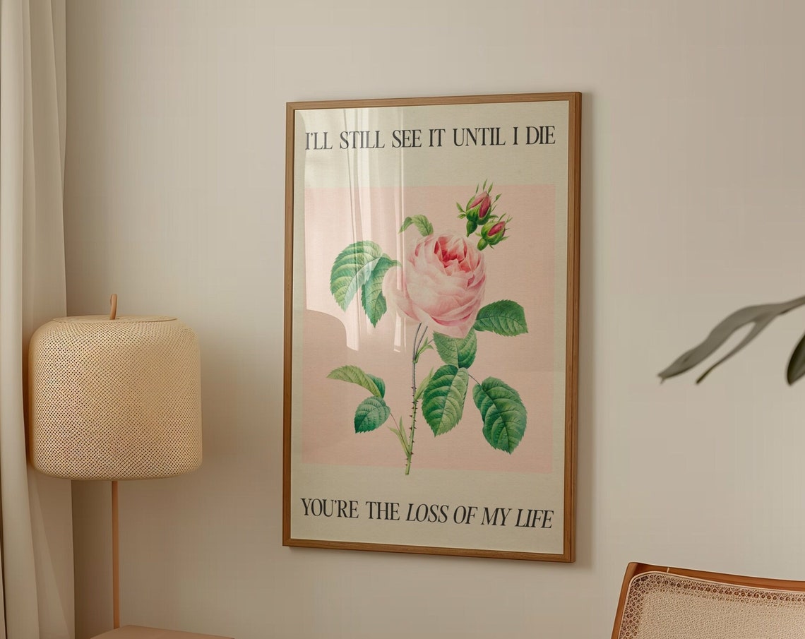 Loml Print Botanical Music Wall Art Ttpd Bedroom Decor Tortured Poets