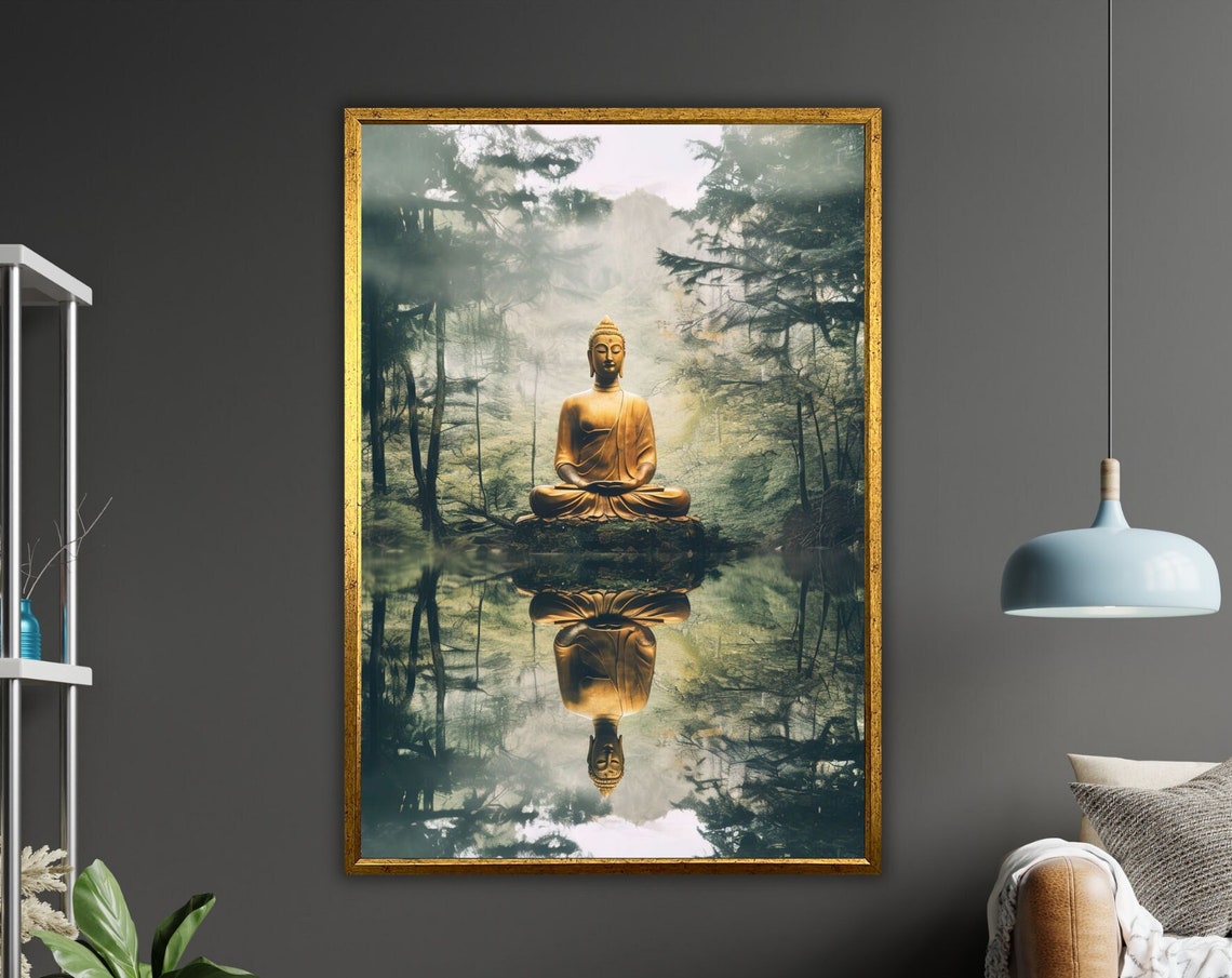 Nature Buddha Art Print Ready To Hang Framed Wall Decor Zen Art Spiritual Home Decor