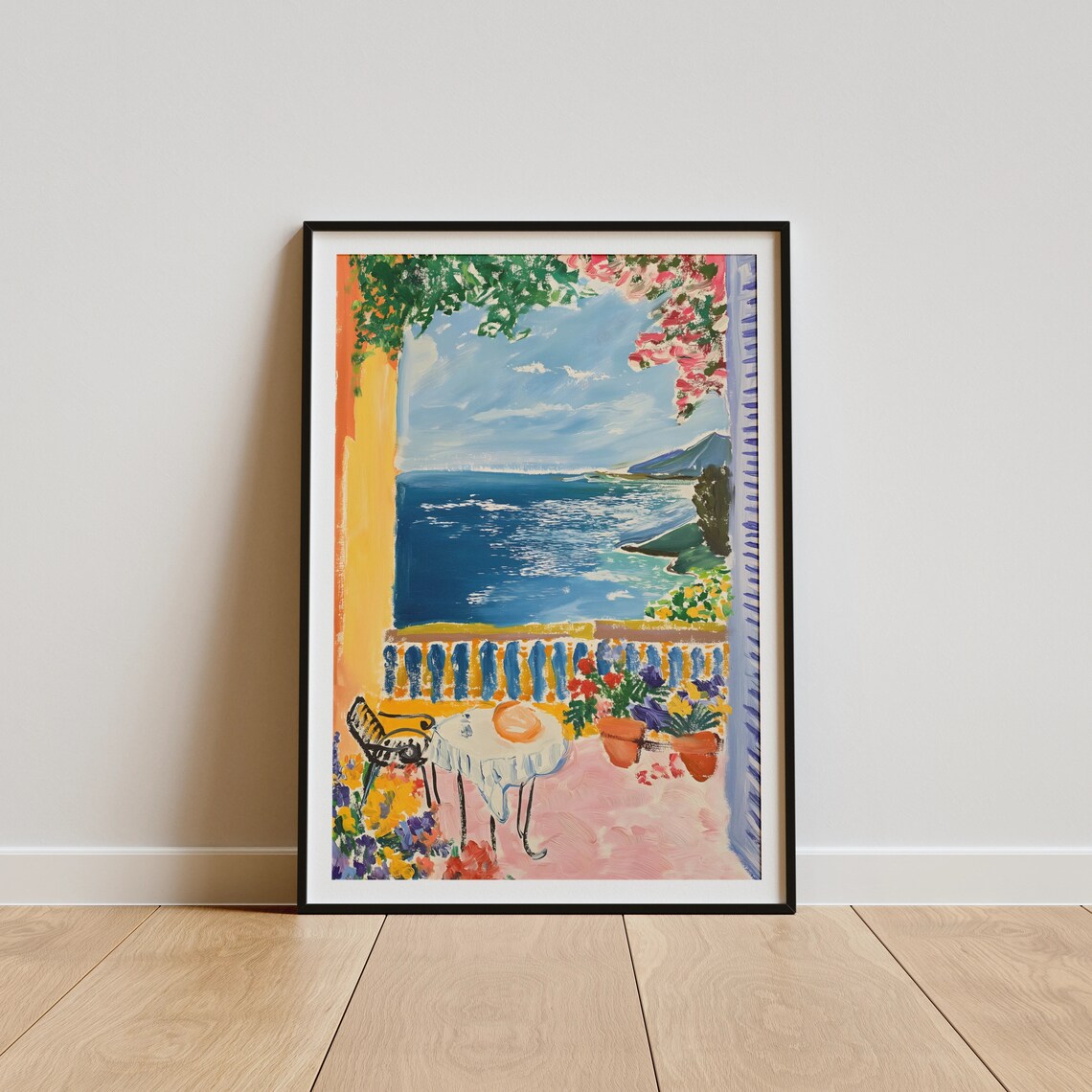 Henri Matisse Style Seaside Terrace Coffee Sparkling Sea Poster - Image 4