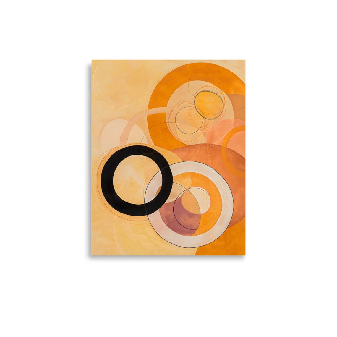 Hilma af Klint Style Amber Circles Overlapping Ovals Warm Art Poster - Image 4