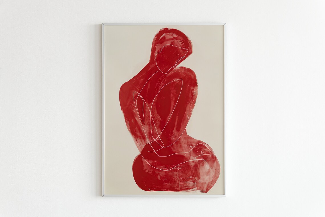 Henri Matisse Abstract Red Figure Art Print