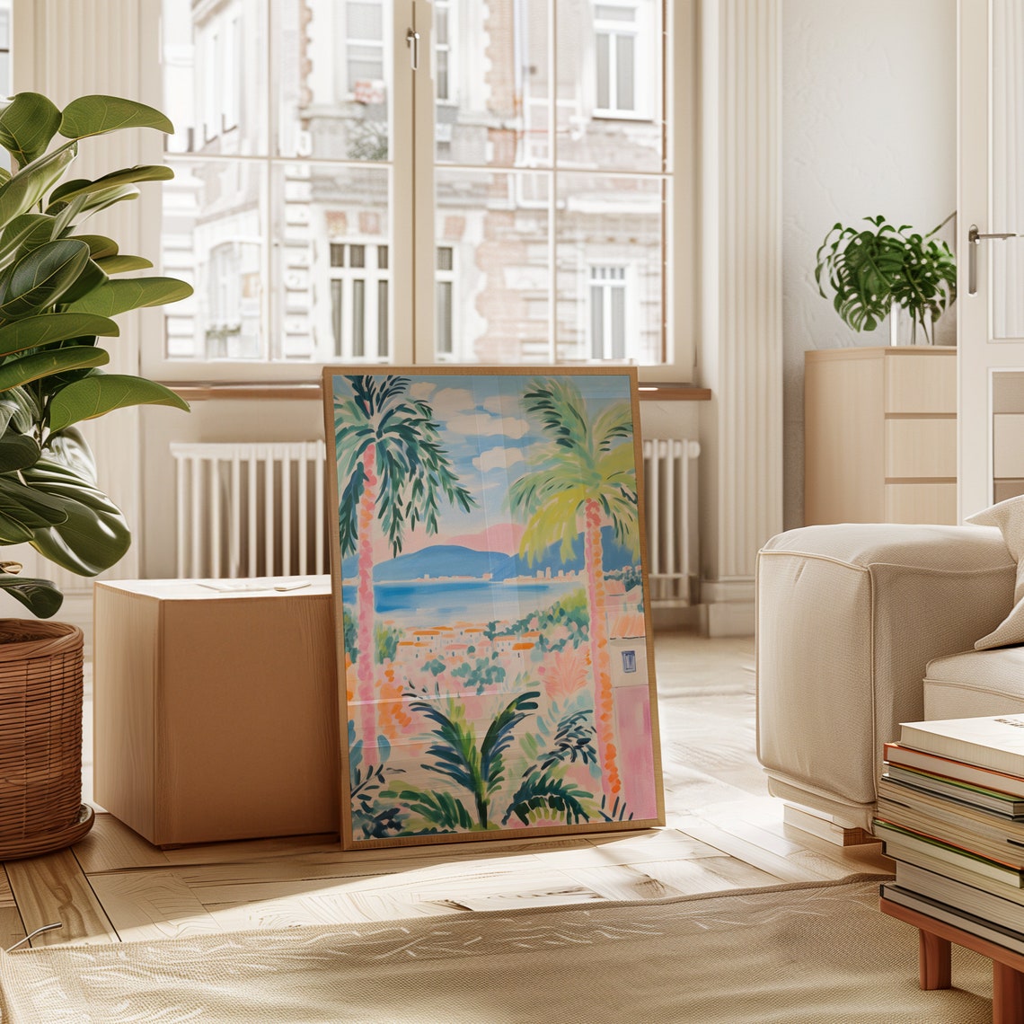 Henri Matisse Style Palm Trees Pastel Tropical Coast View Poster - Image 4