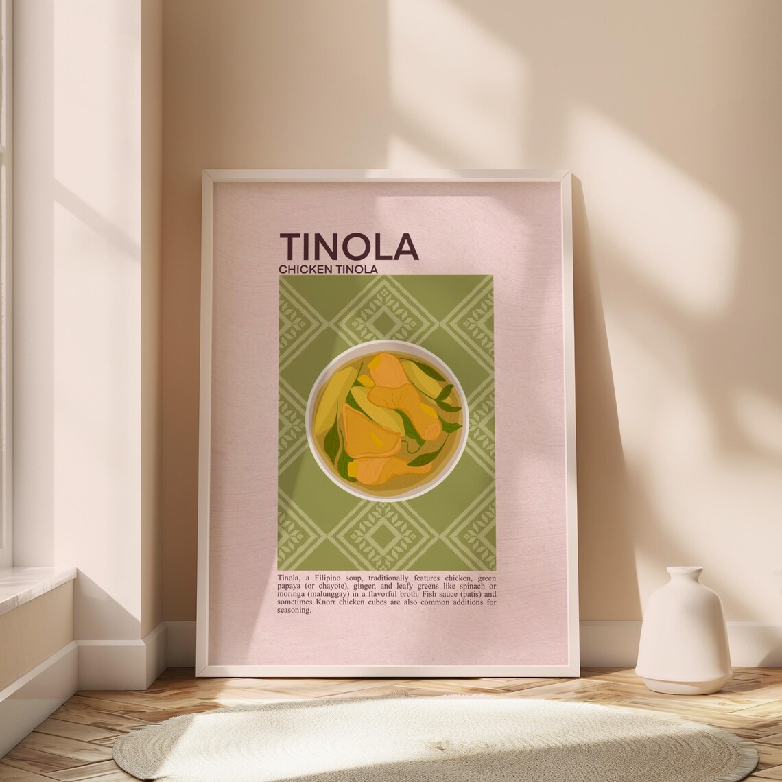 Chicken Tinola Filipino Soup Recipe Poster Green Kitchen Decor