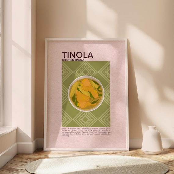 Chicken Tinola Satin Philippines Poster Filipino Food Decor Kitchen Wall Art Culinary Gift Cultural Decorphilippines Artwork
