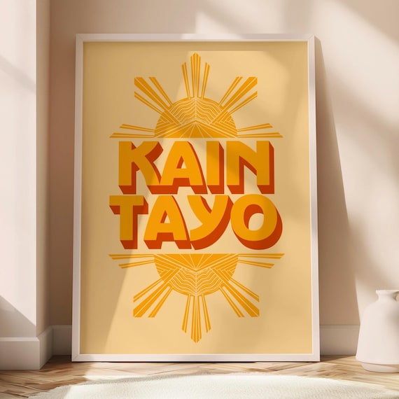 Philippines Poster Kain Tayo Filipino Tagalog Wall Art Decor Printable Home Kitchen Dining Room Digital