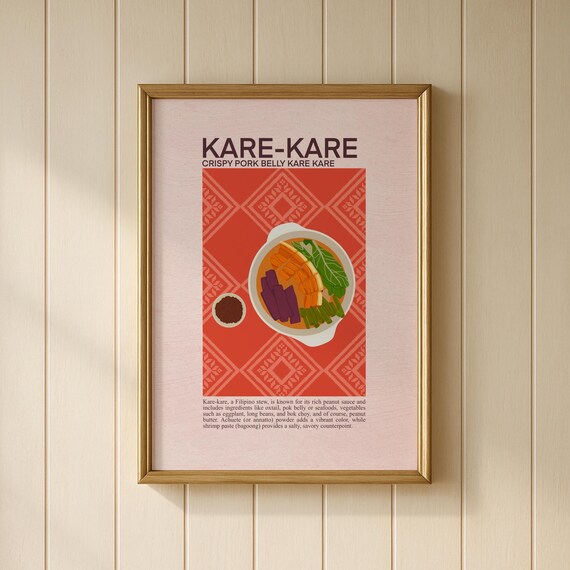 Satin Art Print Karekare Recipe Poster Filipino Cuisine Wall Decor Kitchen Ethnic Food Gift For Lovers