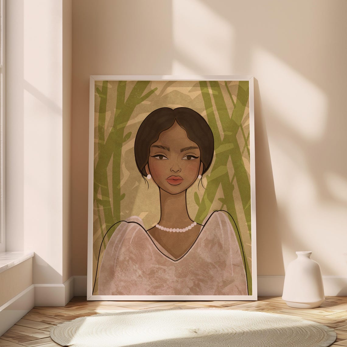 Philippines Poster Satin Elegant Portrait Of Filipina Woman Filipino Wall Art Decor For Home And Living Room Beauty