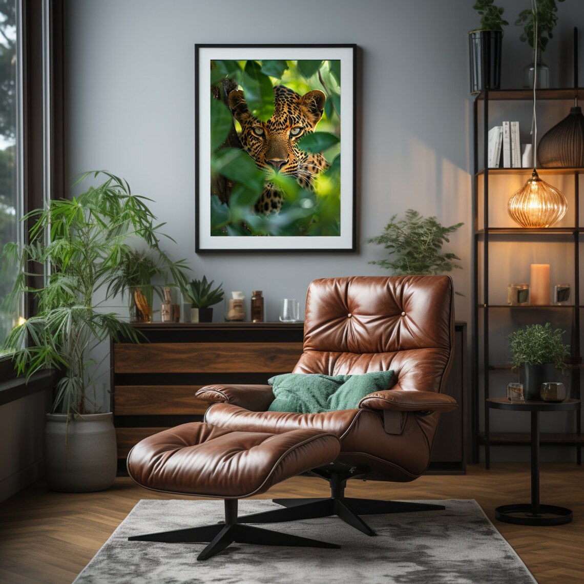 Leopard Print Jungle Cat Art Print, Animal Decor - Image 2