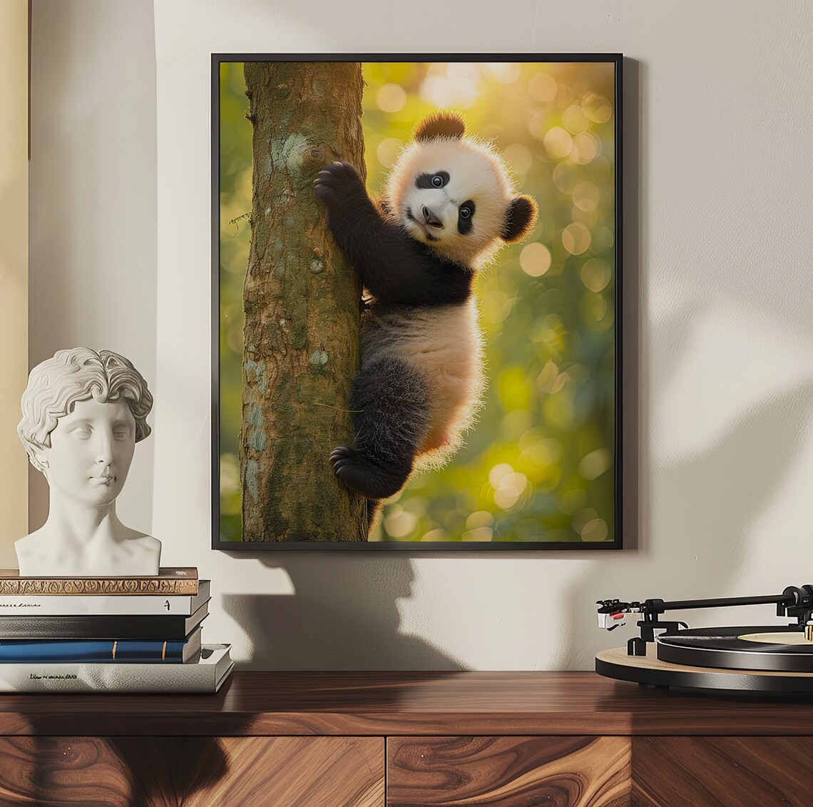 Photorealistic Baby Panda Nursery Wall Art Print