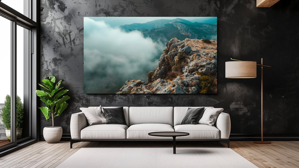 Fog Over Mountains Nature Luxury Design Print Picture Home Decor Wall Art Gift Room Decor Ready To Hang