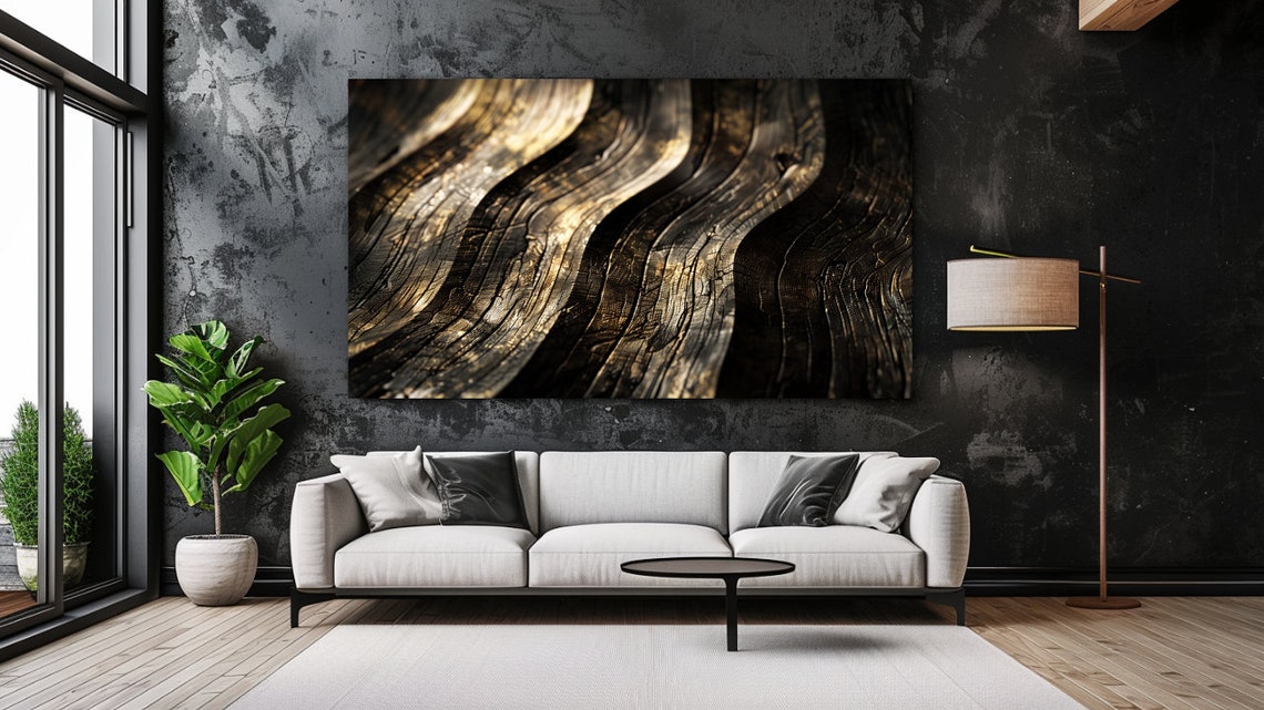 Dark Wood Grain Texture Abstract Close Up Rustic Nature Poster