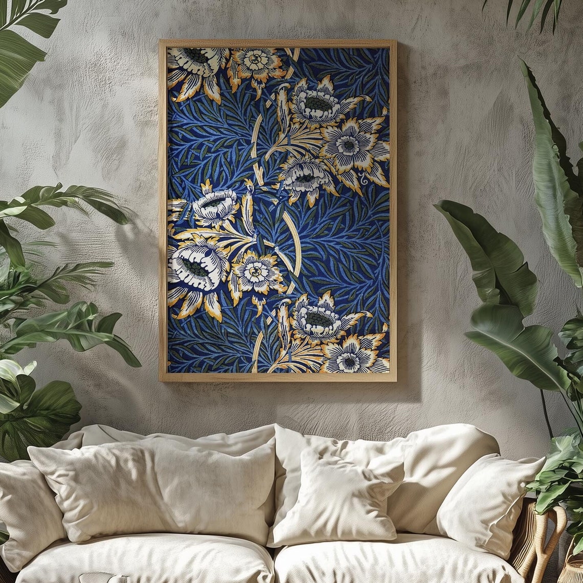 William Morris Tulip and Willow Botanical Pattern Art Nouveau Poster