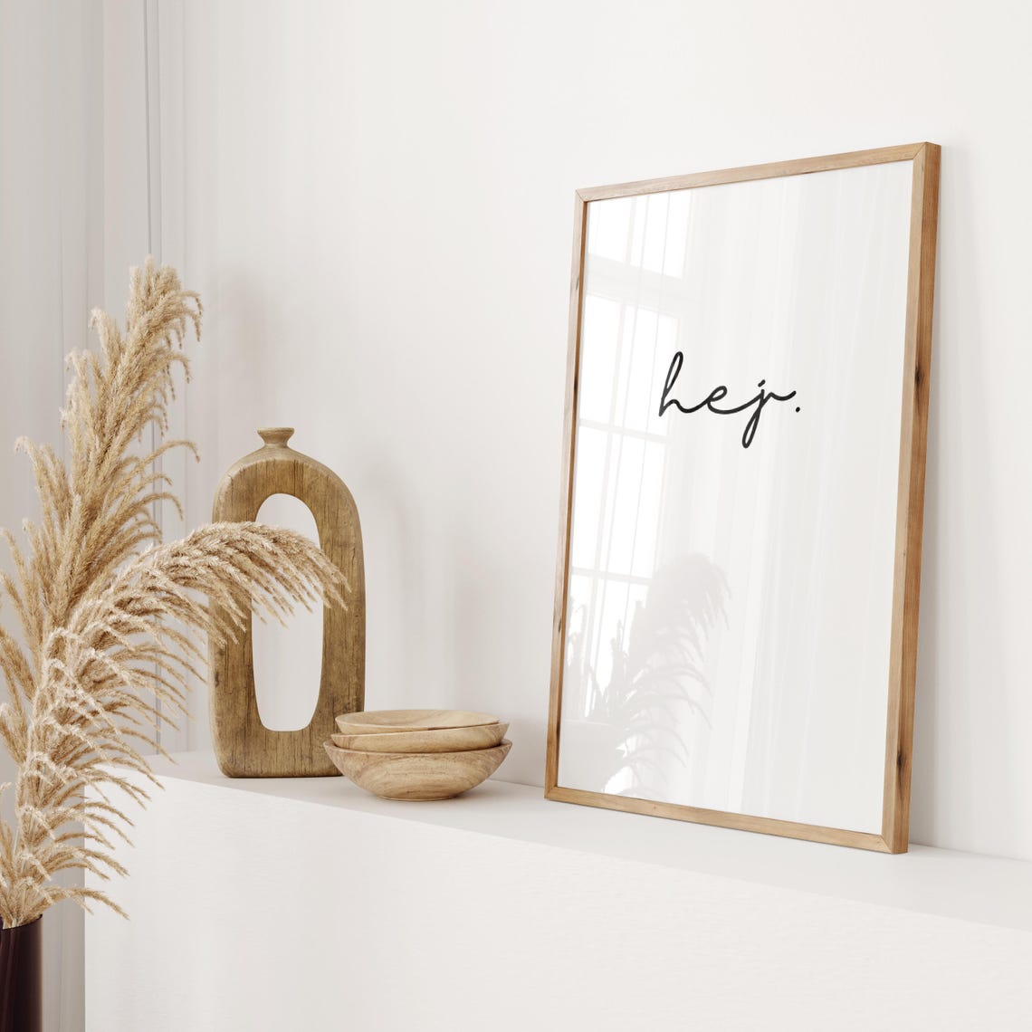 Hej Minimalist Handwritten Script Typography Entryway Wall Poster - Image 3