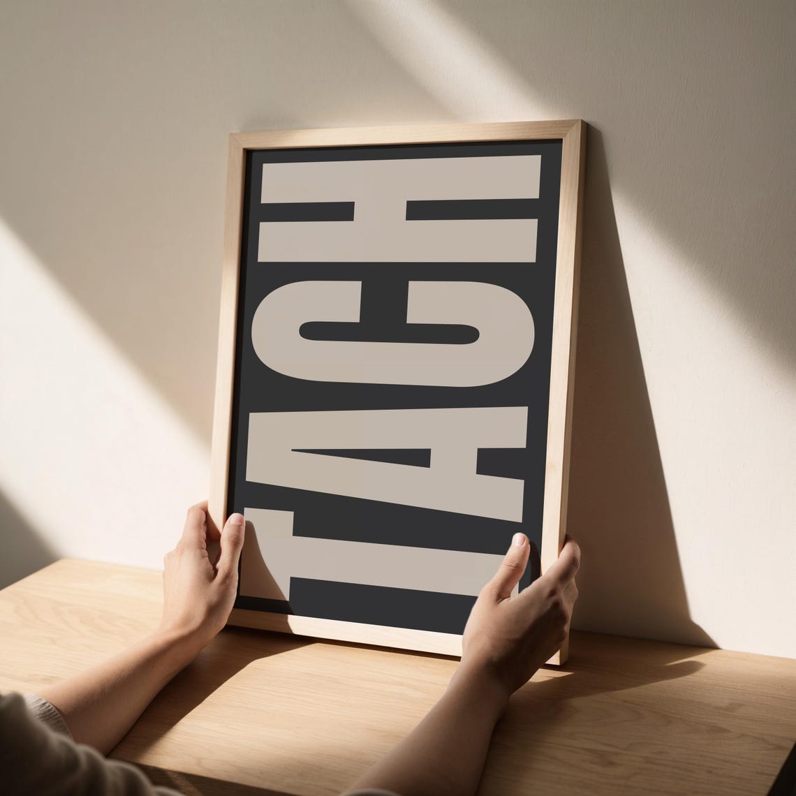 Hustle Bold Minimalist Lettering Motivational Typography Wall Poster
