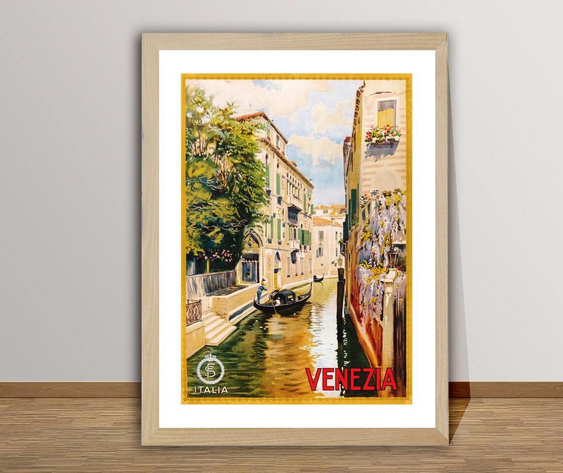 Venezia Italy Vintage Travel Poster, Travel Poster