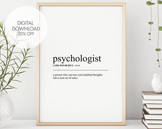 Psychologist Definition Print Gift For Psychologist Funny Humour Prints Typography Prints Word Art Printables Instant
