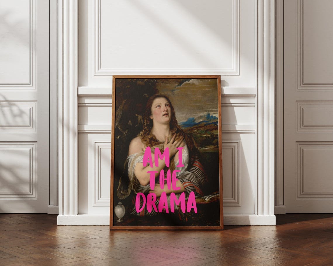 Am I The Drama Baroque Portrait Altered Classical Painting Poster - Image 4