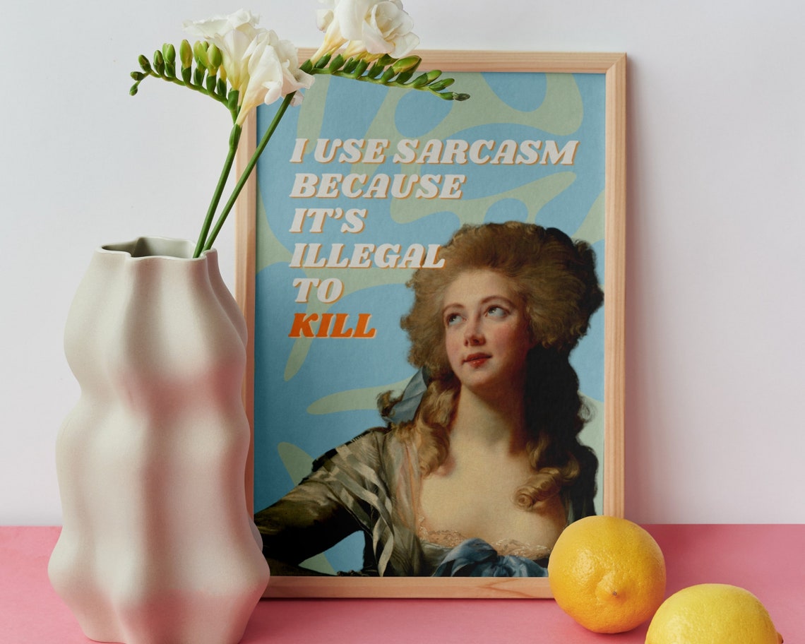 I Use Sarcasm Because Its Illegal to Kill Funny Quote Poster - Image 5