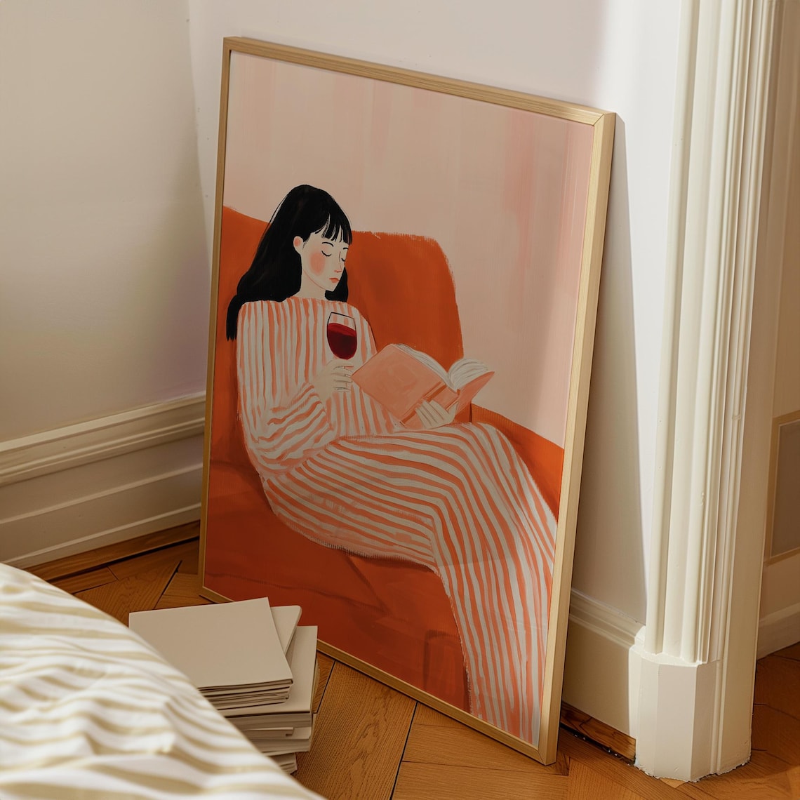 Reading Woman, Contemporary Abstract Portrait