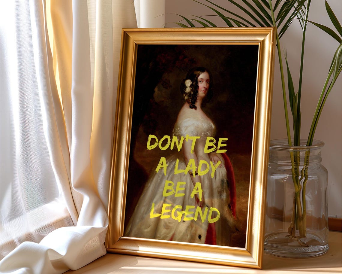 Dont Be A Lady Be A Legend Graffiti Classic Portrait Quote Poster - Image 4