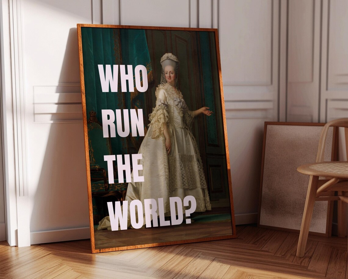 Who Run The World Marie Antoinette Portrait Feminist Quote Poster - Image 8