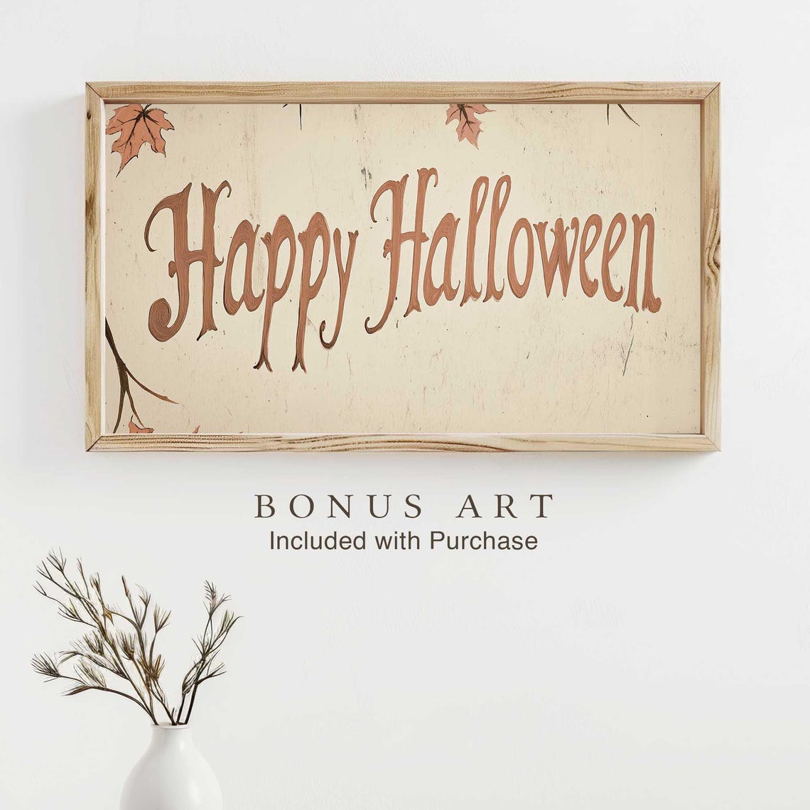 Haunted Spooky Forest Path Jack O Lanterns Bats Halloween Poster - Image 2