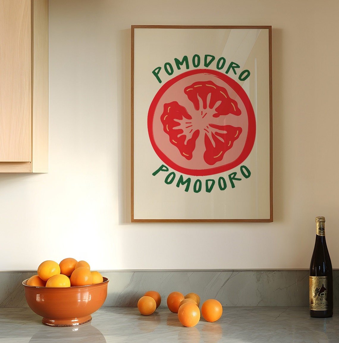 Pomodoro Tomato Slice Circular Retro Kitchen Food Art Poster - Image 2