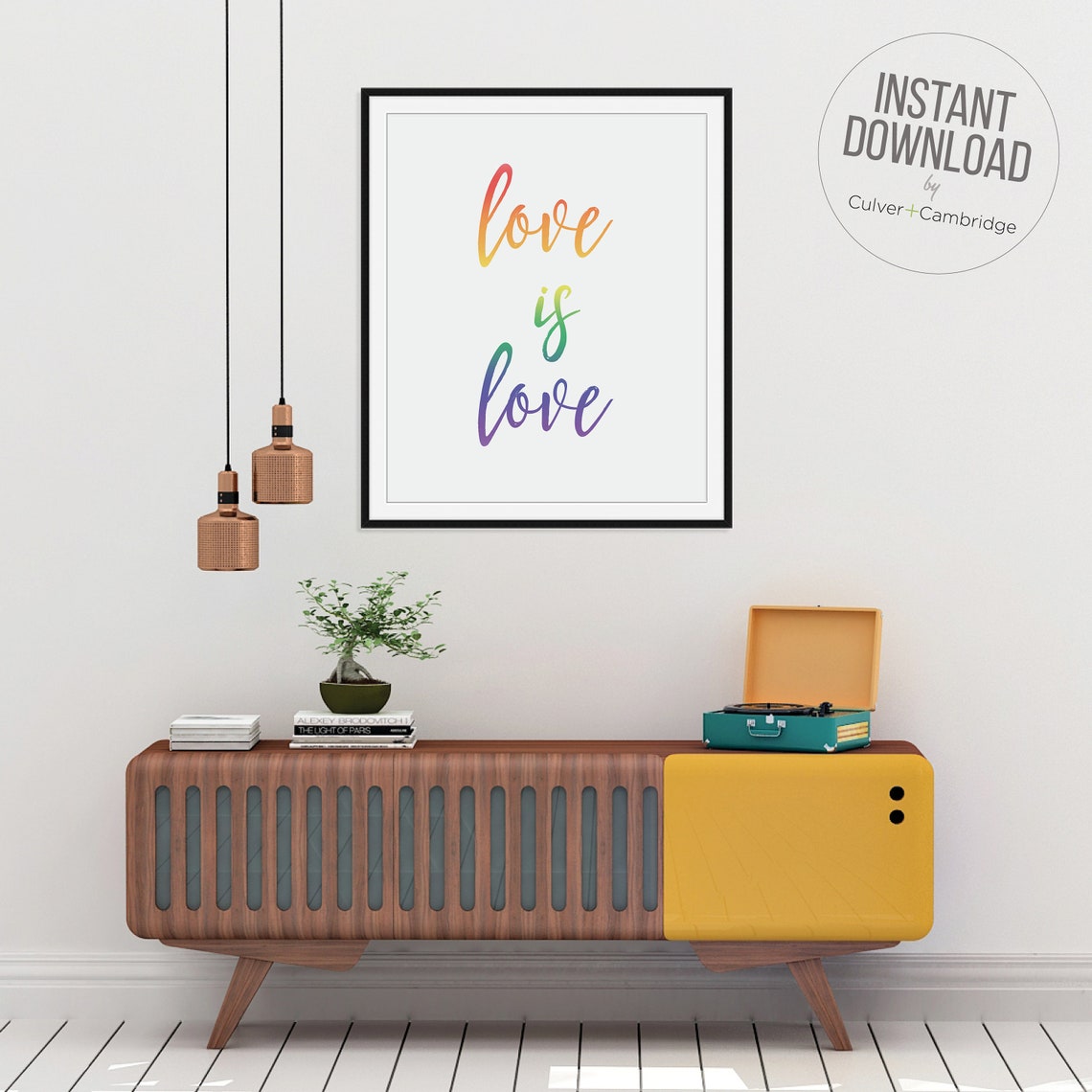 Love Is Love Rainbow Script Equality LGBTQ Pride Colorful Poster - Image 2