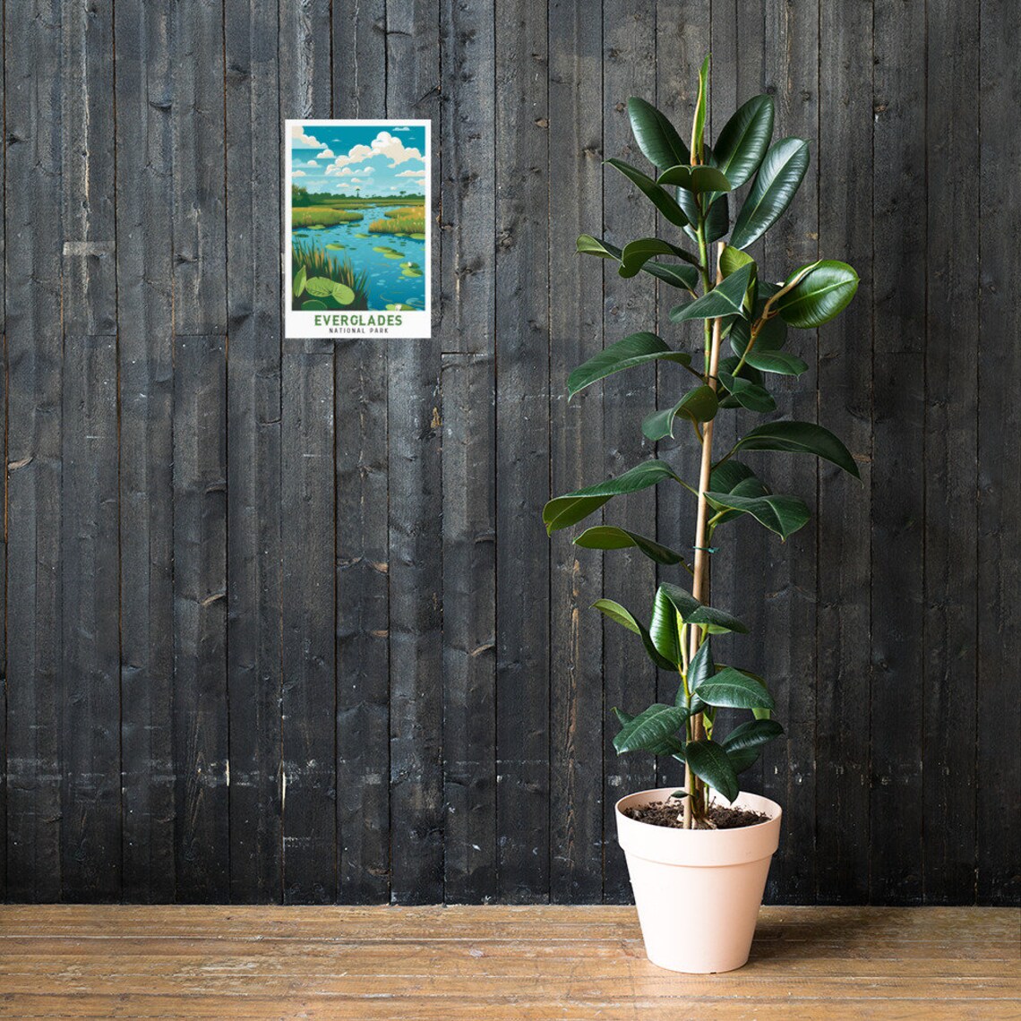 Everglades National Park Marsh Lily Pads Wildlife Vintage Poster - Image 3