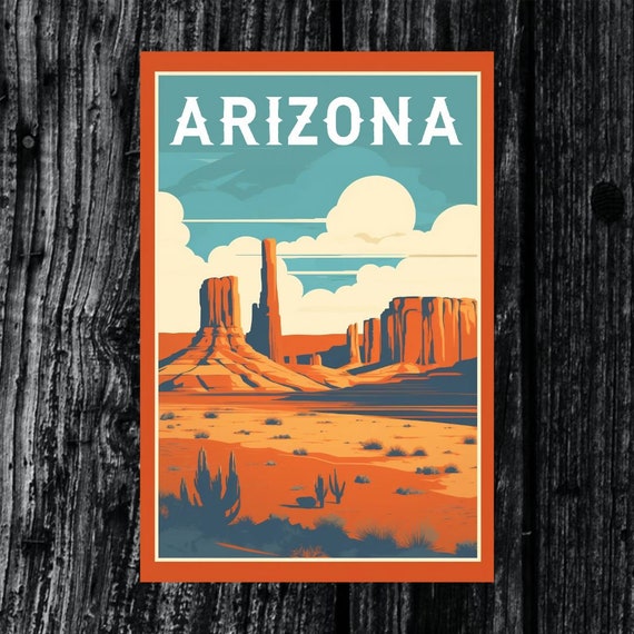 Arizona Vintage Travel Poster Print Wall Art Gift Idea Home Decor