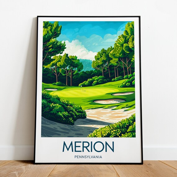 Merion Golf Print Pennsylvania Merion Golf Poster Merion Golf Course Art Wedding Gift Birthday Poster